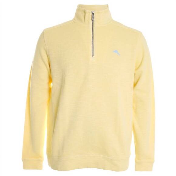 NEW TOMMY BAHAMA men's tobago bay half zip sweater in fresh lemon